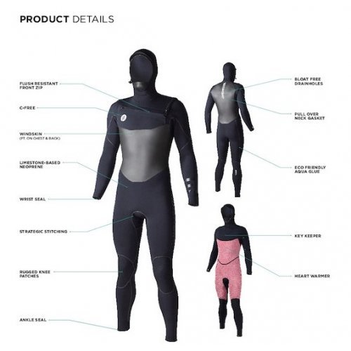 Гідрокостюм Ride Engine Apoc 4/3/2 hooded front zip full Гідрокостюм Ride Engine Apoc 4/3/2 hooded front zip full