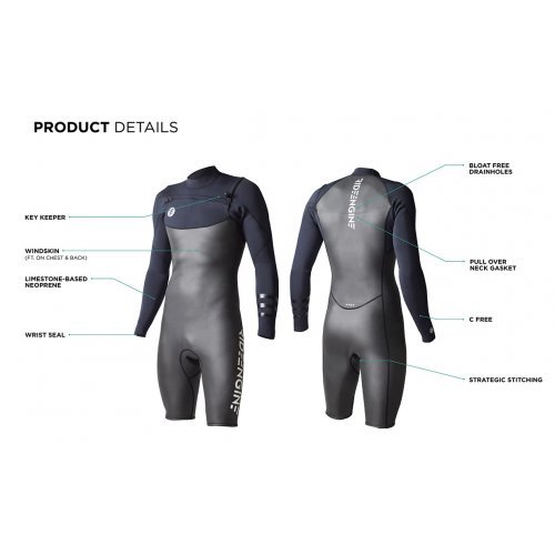 Гідрокостюм Ride Engine Apoc shorty long sleeve front zip 2/2 Гідрокостюм Ride Engine Apoc shorty long sleeve front zip 2/2