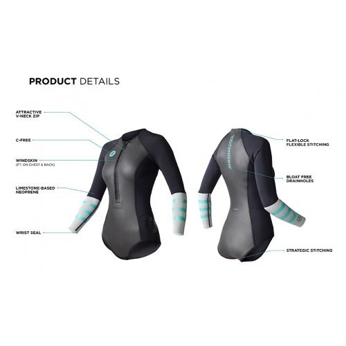 Гідрокостюм Ride Engine женский WMS Almar shorty long sleeve bikini front zip Гідрокостюм Ride Engine женский WMS Almar shorty long sleeve bikini front zip