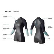 Гідрокостюм Ride Engine женский WMS Almar shorty long sleeve back zip 2/1