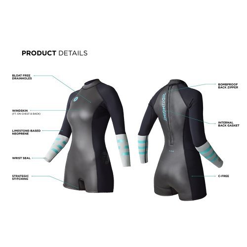 Гидрокостюм Ride Engine женский WMS Almar shorty long sleeve back zip 2/1 Гидрокостюм Ride Engine женский WMS Almar shorty long sleeve back zip 2/1