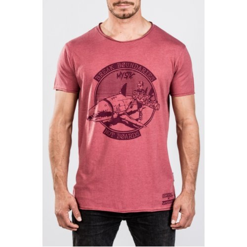 Футболка Mystic Waxed M Tee Red Dark Melee Футболка Mystic Waxed M Tee Red Dark Melee